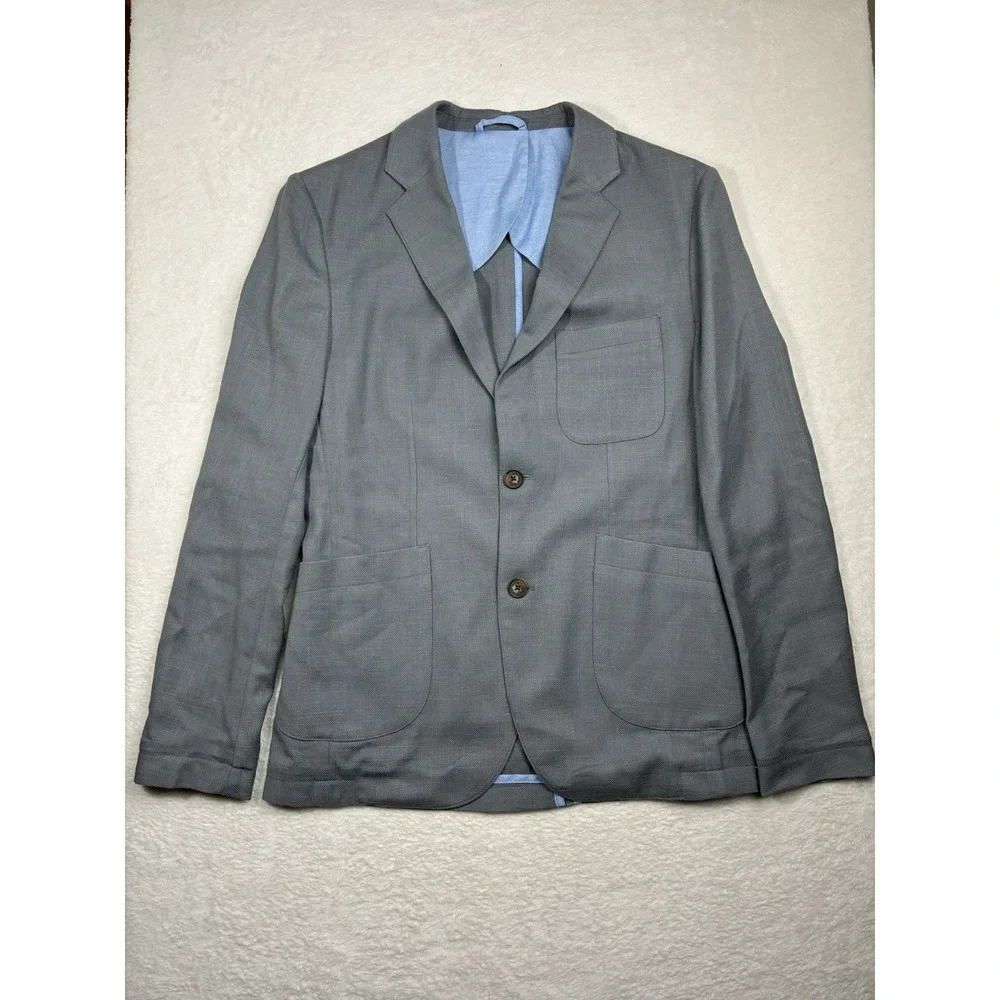 Taylor Stitch Size 36 Gray Wool Linen Unstructured Mens Blazer Jacket Sport Coat